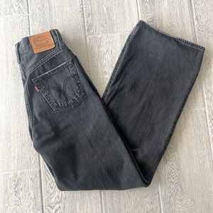 LEVI Ribcage, Wide Leg, Black Jeans - Size 24